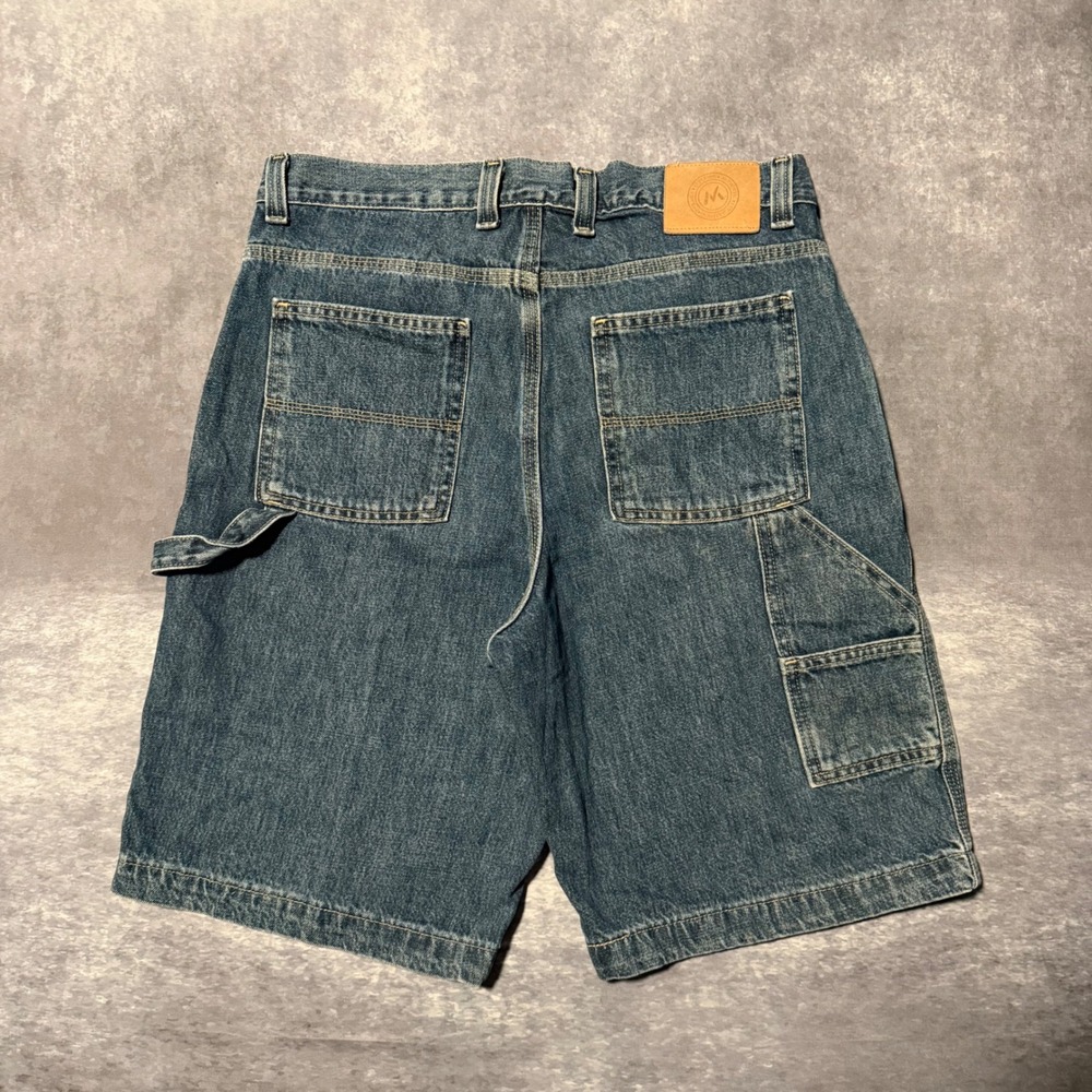 VTG Member's Mark Carpenter Denim Shorts Mens 34 Blue Workwear Baggy Jorts Y2K